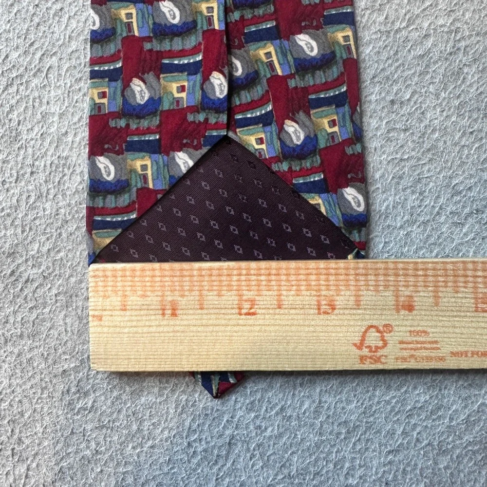 J. Garcia‎ Necktie Mens OS Burgundy Abstract Geometric Silk Jerry Garcia Art Tie